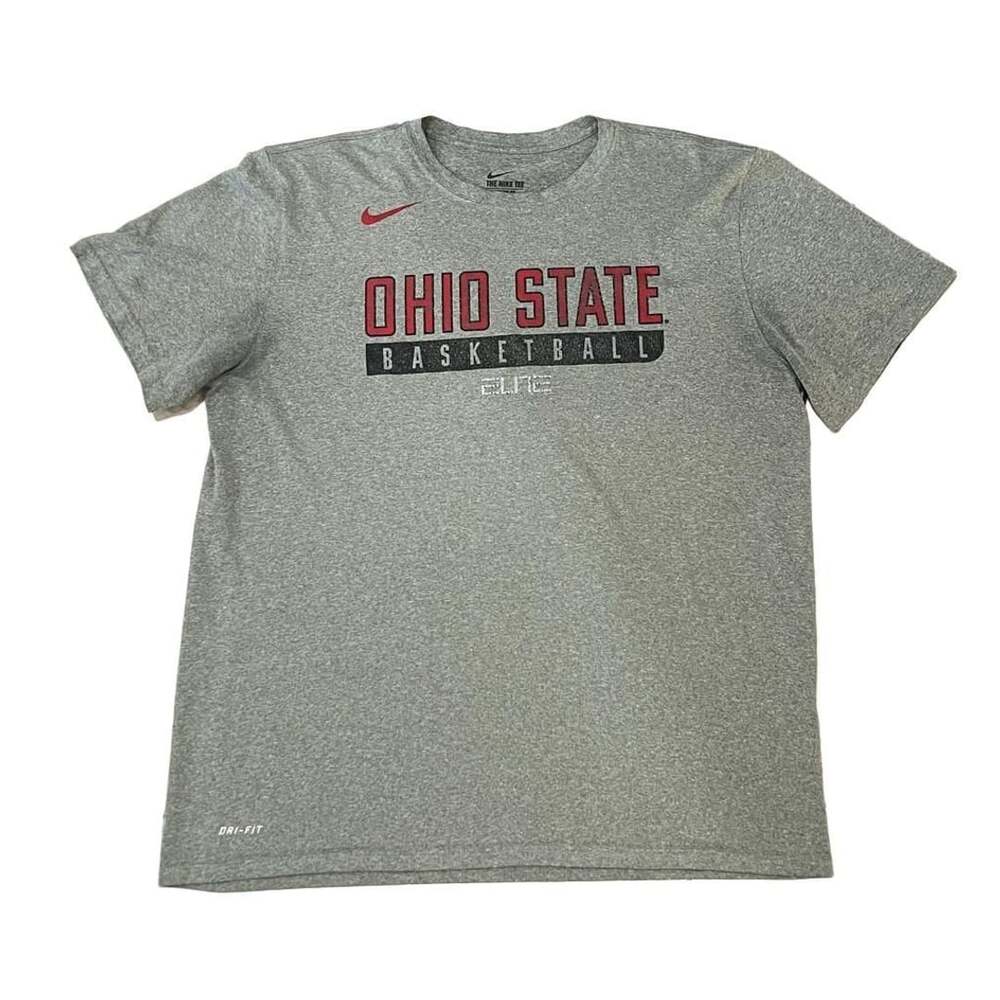Nike Ohio State Buckeyes Basketball Dri-Fit T-Shirt Grey Size XL